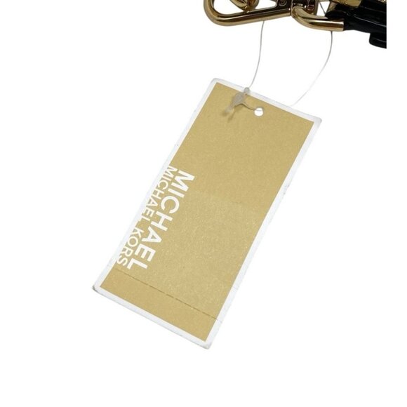 Michael Kors Guitar Strap Metallic Gold Snake-Embossed Leather Shoulder Strap - Picture 5 of 6